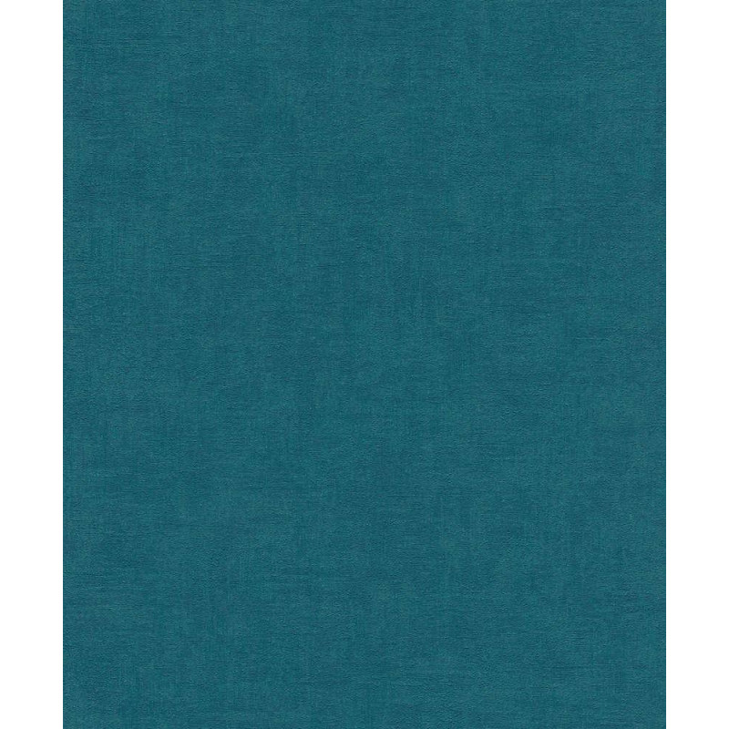 Papier peint intissé uni bleu paon - Rasch