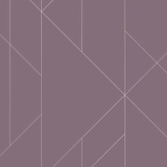 Papier peint TORPA violet, or- TERENCE CONRAN- LUTÈCE
