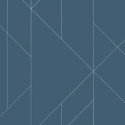 Papier peint TORPA bleu, argent- TERENCE CONRAN- LUTÈCE