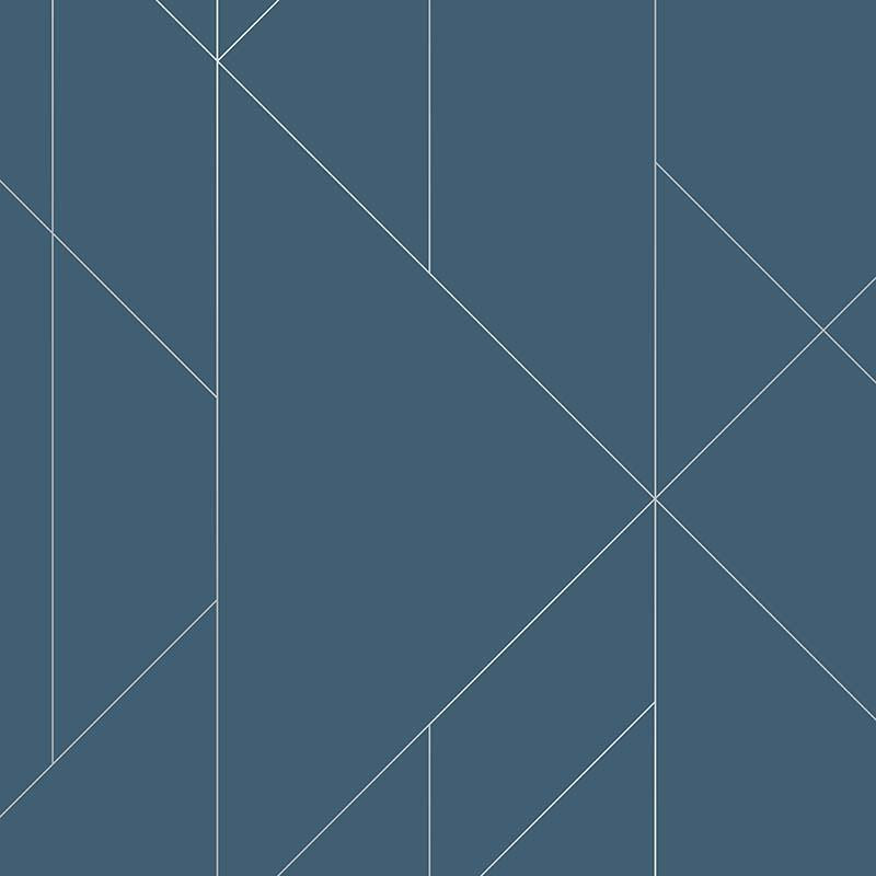 Papier peint Torpa bleu et argent - TERENCE CONRAN - Lutèce - TC25200