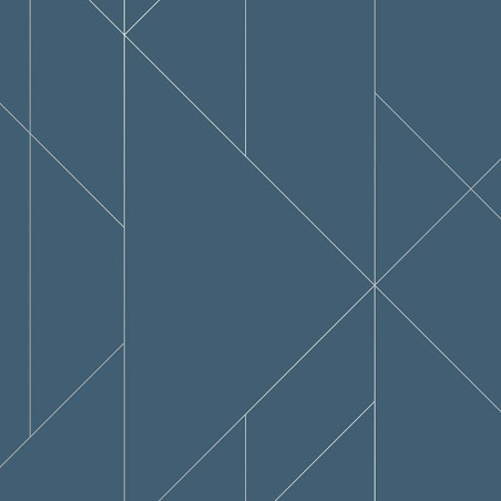 Papier peint Torpa bleu et argent - TERENCE CONRAN - Lutèce - TC25200