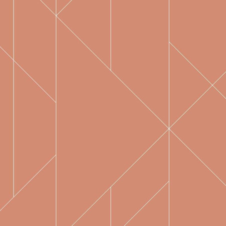 Papier peint Torpa corail et blanc - TERENCE CONRAN - Lutèce - TC25201