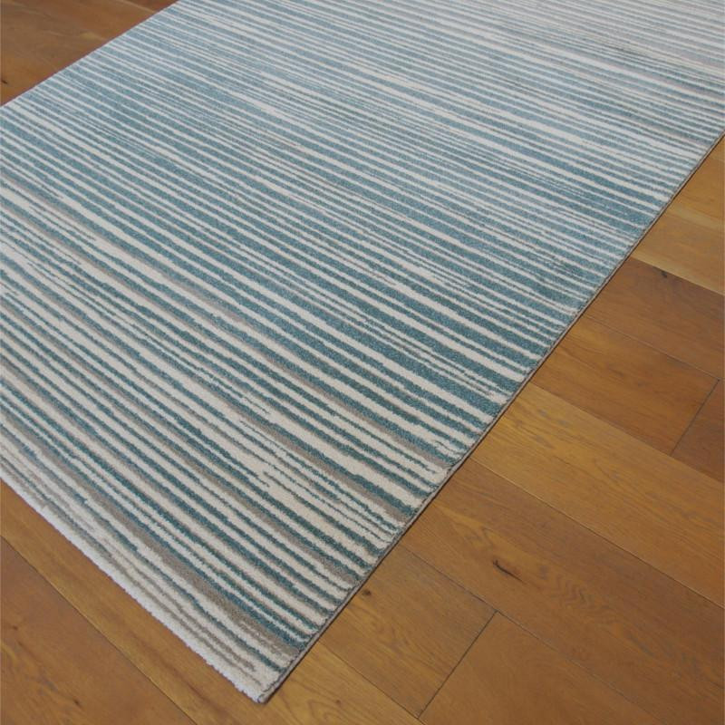 Tapis Lignes Scandi - gris et bleu - 160x230cm - ELLE - BALTA