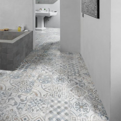 Sol Stratifié carreaux de ciment Retro Chic bleu gris - OCEAN - Berry Alloc 