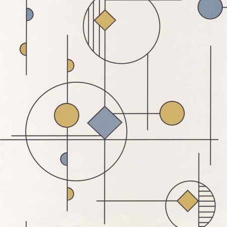 Papier peint Mobile Studio bleu doré - VISION - Casadeco - VISI83666333