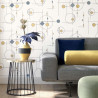 Papier peint intissé STUDIO bleu, or - VISION Casadeco