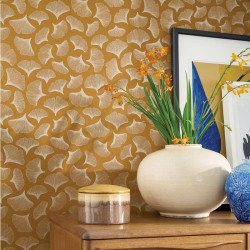 Papier peint Ginkgo safran - PORTFOLIO - Casamance - 73970325