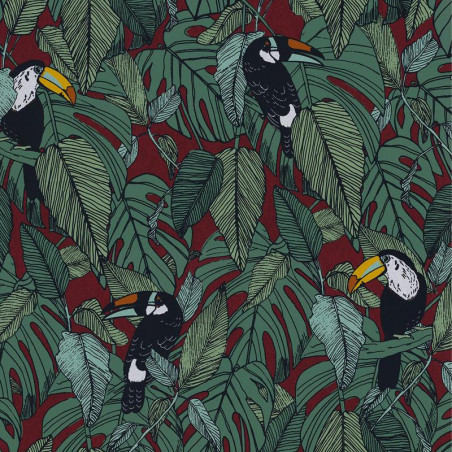 Papier peint Toucan bordeaux - PORTFOLIO - Casamance - 73950337