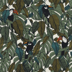 Papier peint Toucan vert mousse - PORTFOLIO - Casamance - 73950235