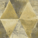 Papier peint Triangles Métallisés or et cuivre - HEXAGONE - Ugepa - L62502