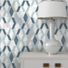 Papier peint vinyle motif hexagonal marbre et bleu - HEXAGONE - UGEPA