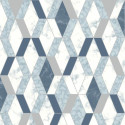 Papier peint vinyle motif hexagonal marbre et bleu - HEXAGONE - UGEPA