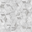Papier peint vinyle géométrique marron effet de bois - HEXAGONE - UGEPA