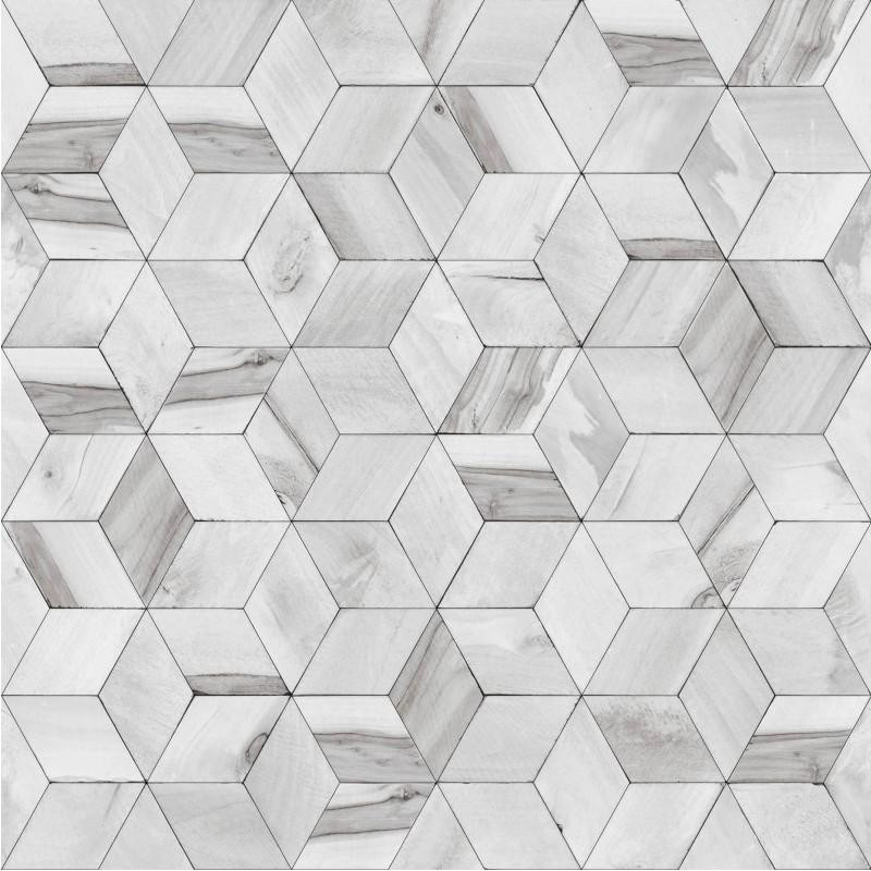 Papier peint Géométrique Bois gris - HEXAGONE - Ugepa - L59209