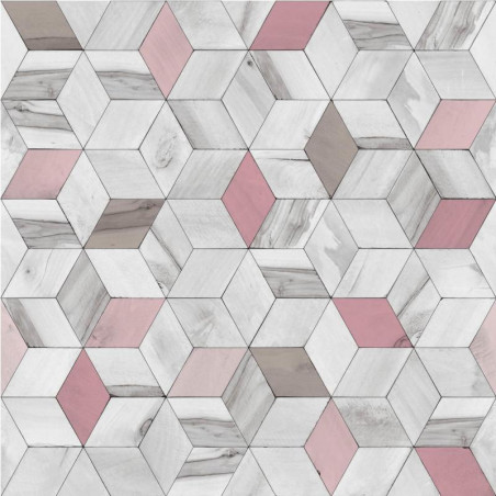 Papier peint Géométrique Bois rose - HEXAGONE - Ugepa - L59303