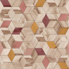 Papier peint vinyle géométrique rose effet de bois - HEXAGONE - UGEPA