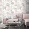 Papier peint vinyle Losanges rose - HEXAGONE - UGEPA