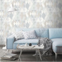 Papier peint vinyle Losanges beige - HEXAGONE - UGEPA