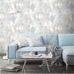 Papier peint Losanges beige - HEXAGONE - Ugepa - L59807