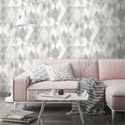 Papier peint Losanges gris - HEXAGONE - Ugepa - L59809