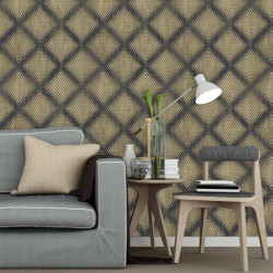Papier peint Géométrique Métallisé or - HEXAGONE - Ugepa - L60002