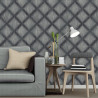 Papier peint vinyle géométrique gris foncé effet métallisé - HEXAGONE - UGEPA