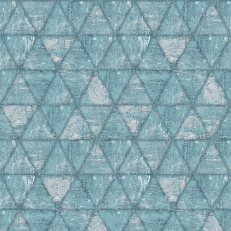 Papier peint vinyle Triangles bleus - HEXAGONE - UGEPA
