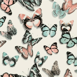 Papier peint Papillons bleu et rose - FAUX SEMBLANT - Ugepa - L137-03