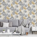 Papier peint Palmes Jungle gris et or - ESCAPADE - Ugepa - L60409