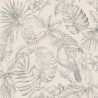 Papier peint Feuillage Tropical et Oiseaux - argent - ESCAPADE Ugepa