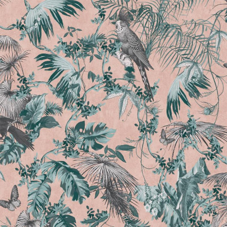 Papier peint Tropical vert et rose - ESCAPADE - Ugepa - L69804