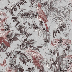 Papier peint Tropical rouge et argent - ESCAPADE - Ugepa - L69808