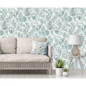 Papier peint Feuillage Tropical et Oiseaux bleu et marron - ESCAPADE - Ugepa - L68501