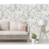 Papier peint Feuillage Tropical et Oiseaux - gris et beige - ESCAPADE Ugepa