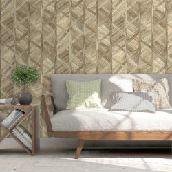 Papier peint Paille Tressée marron beige - ESCAPADE -  Ugepa - L61607