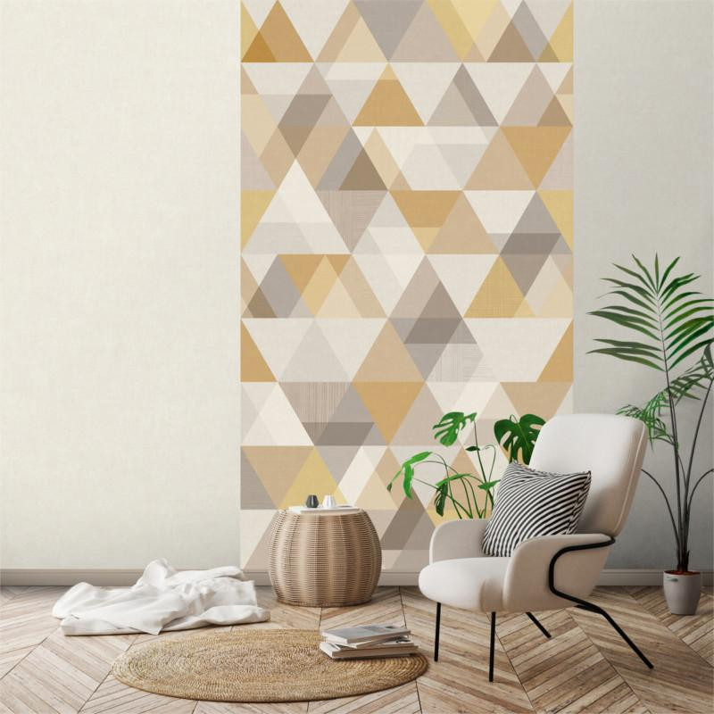 Panoramique Triangles moutarde - INSPIRATION WALL - Grandeco - IW2401-MURALC
