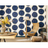 Papier peint intissé motif Cercle bleu/or - IDYLLE  - Casadeco