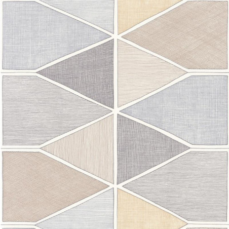 Papier peint Stella Color bleu et beige - NOVA - Casadeco - NOVA84156116