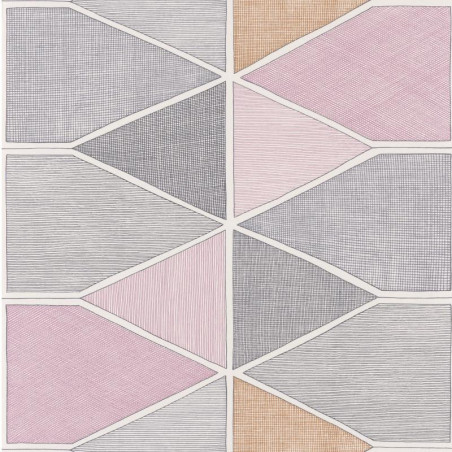 Papier peint Stella Color gris et parme - NOVA - Casadeco - NOVA84155208