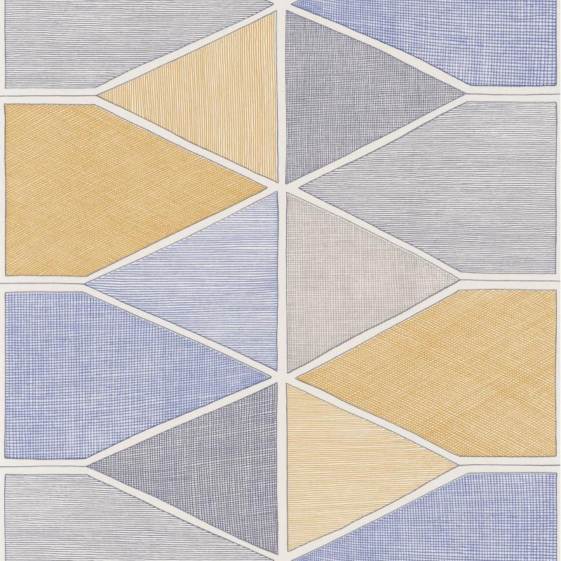 Papier peint Stella Color jaune et bleu - NOVA - Casadeco - NOVA84156422