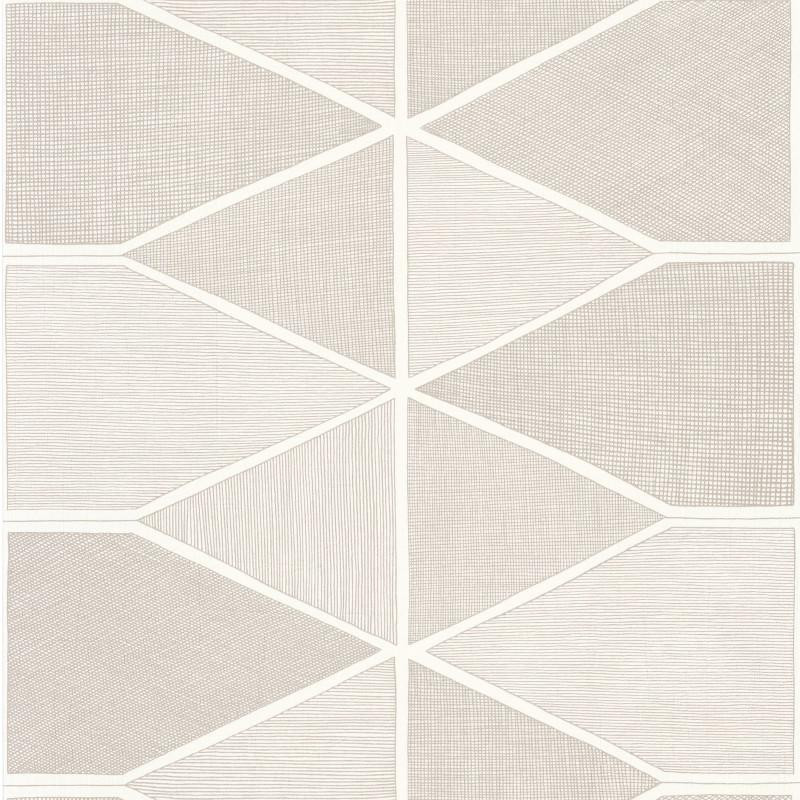 Papier peint Stella Shine blanc et taupe irisé - NOVA - Casadeco - NOVA84180202