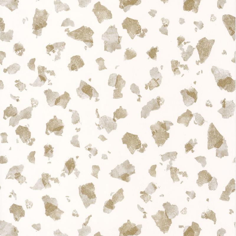 Papier peint Onyx Terrazzo argent et or - IDYLLE  - Casadeco - IDYL83862313