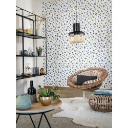 Papier peint Onyx Terrazzo bleu - IDYLLE  - Casadeco - IDYL83866530