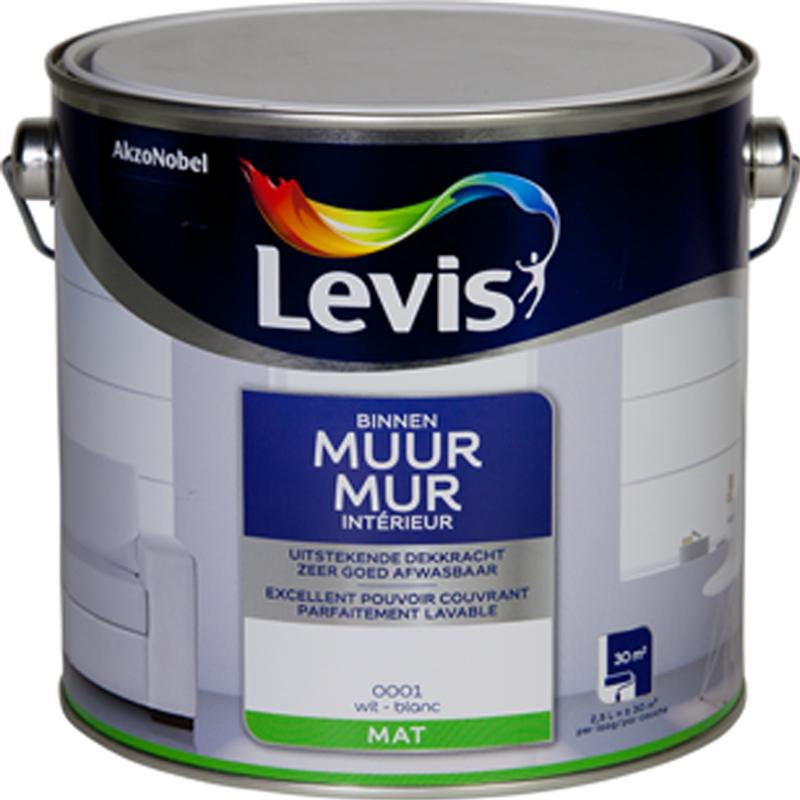 Peinture pour murs blanche mate 8 + 2 L gratuit LEVIS