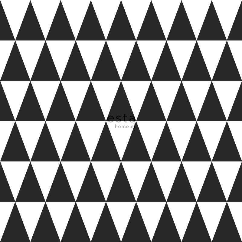 Papier peint Triangles géométriques noir - LITTLE BANDITS - Esta Home - 128845