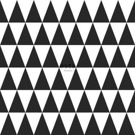 Papier peint intissé enfant Triangles géométriques noir - Little Bandits - ESTA HOME