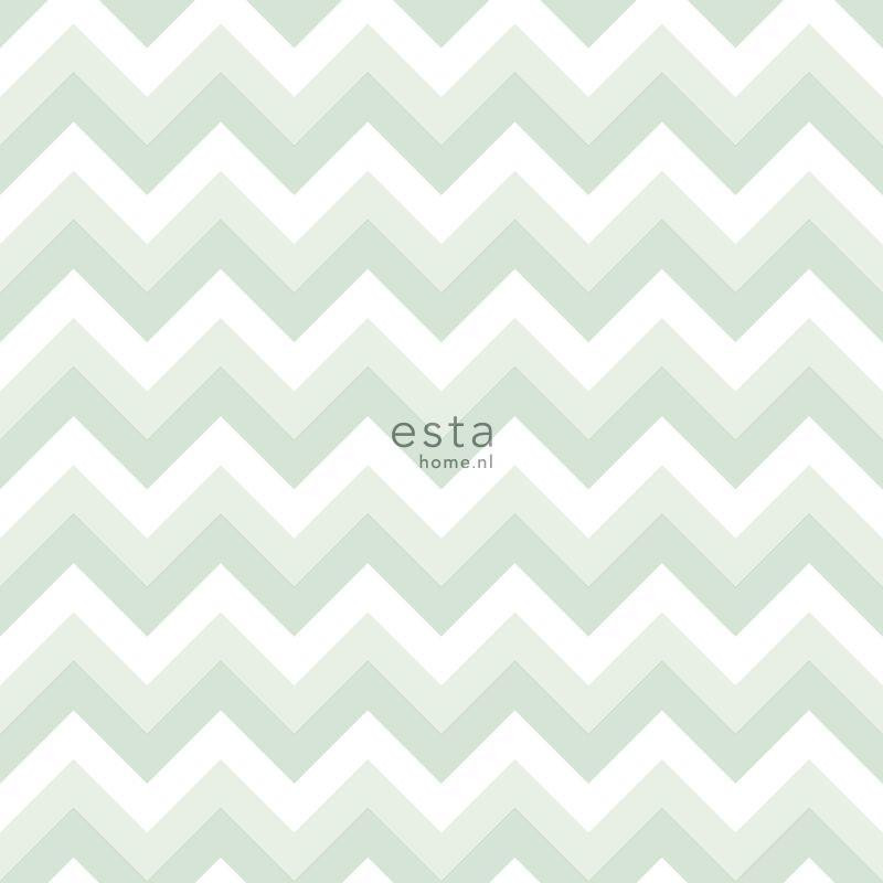 Papier peint Chevrons vert menthe - LITTLE BANDITS - Esta Home - 128858