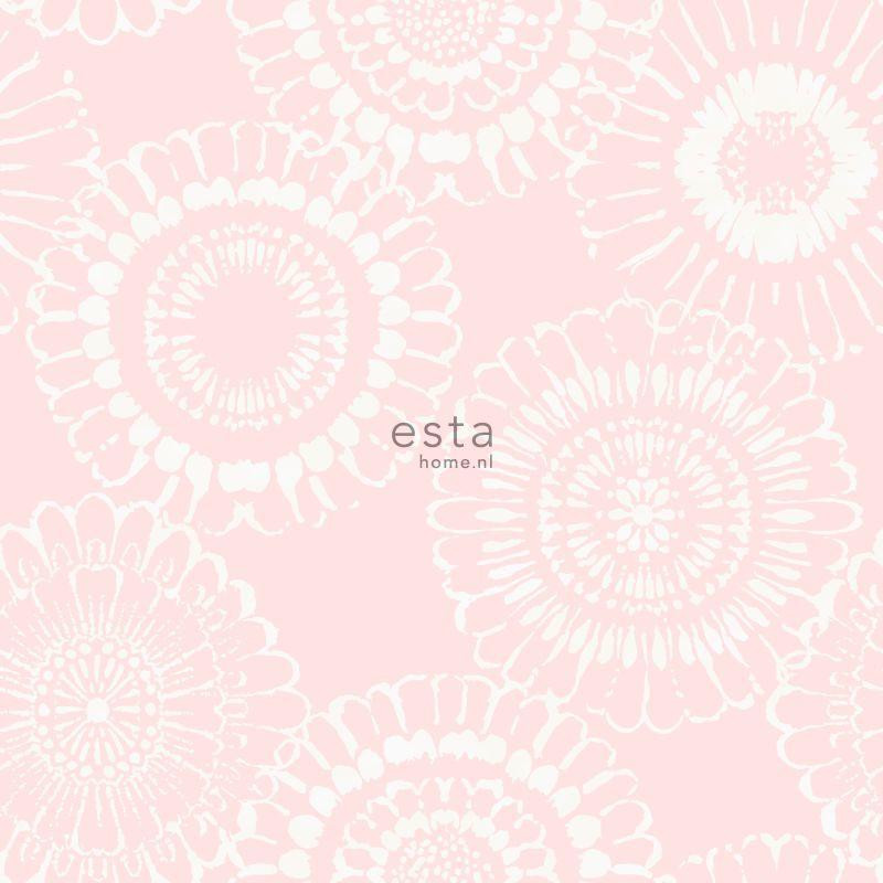 Papier peint Fleurs rose - LITTLE BANDITS - Esta Home - 128860