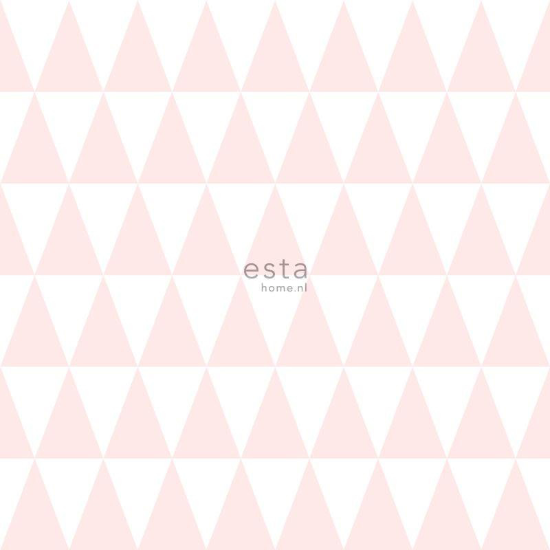 Papier peint Triangles géométriques rose - LITTLE BANDITS - Esta Home - 128862