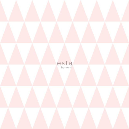 Papier peint intissé enfant Triangles géométriques rose - Little Bandits - ESTA HOME